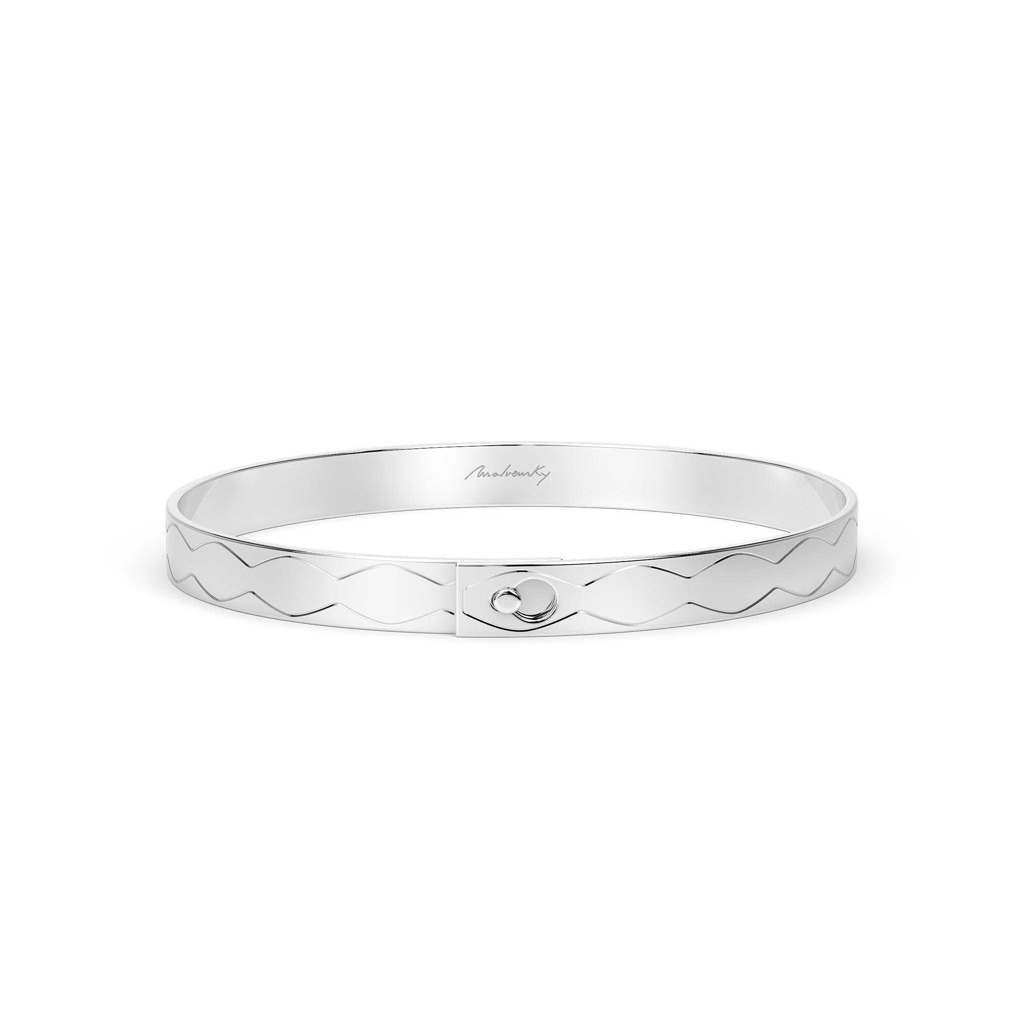 14 KT Graphic Infinity Bracelet in white gold