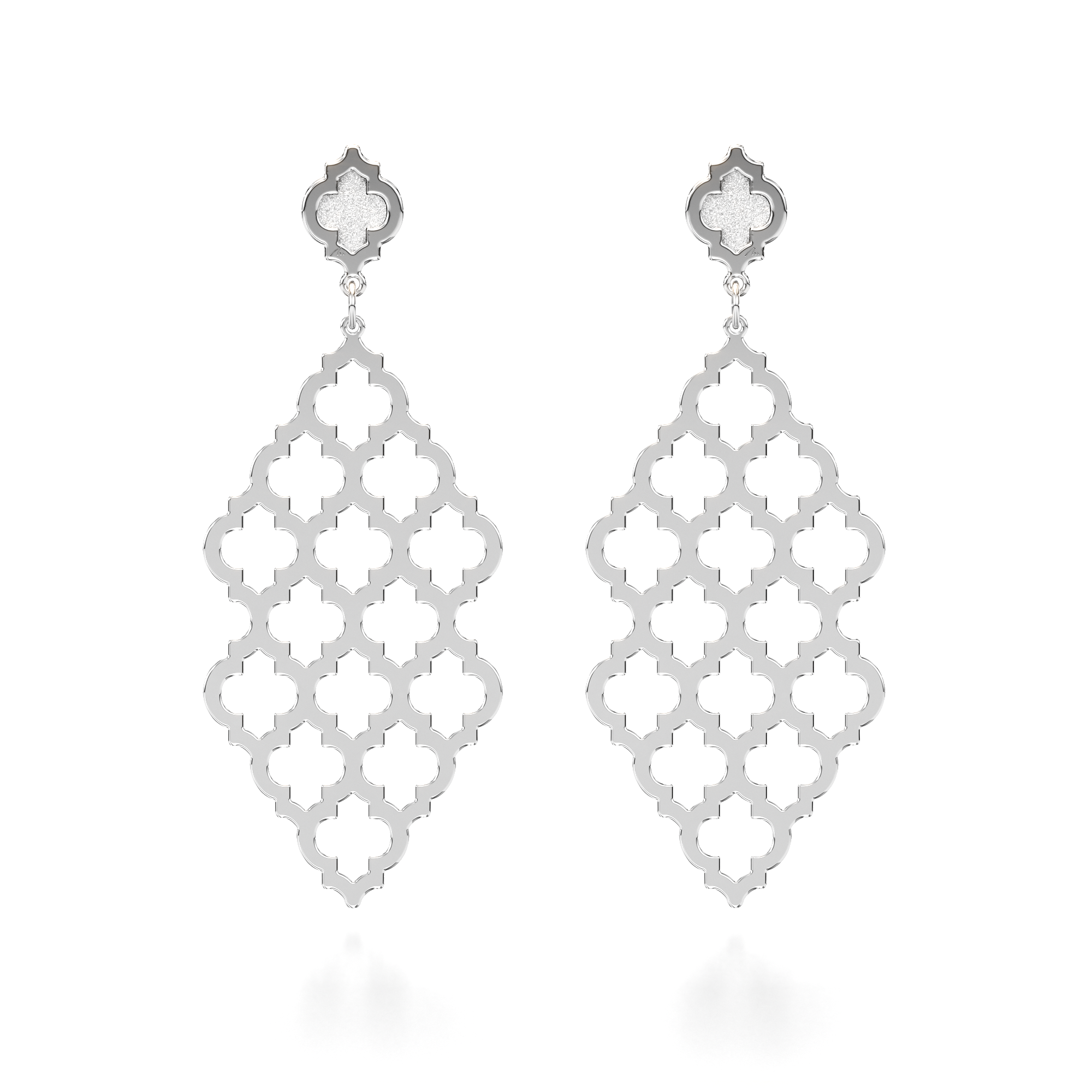 14 k white gold Yasmina M earrings