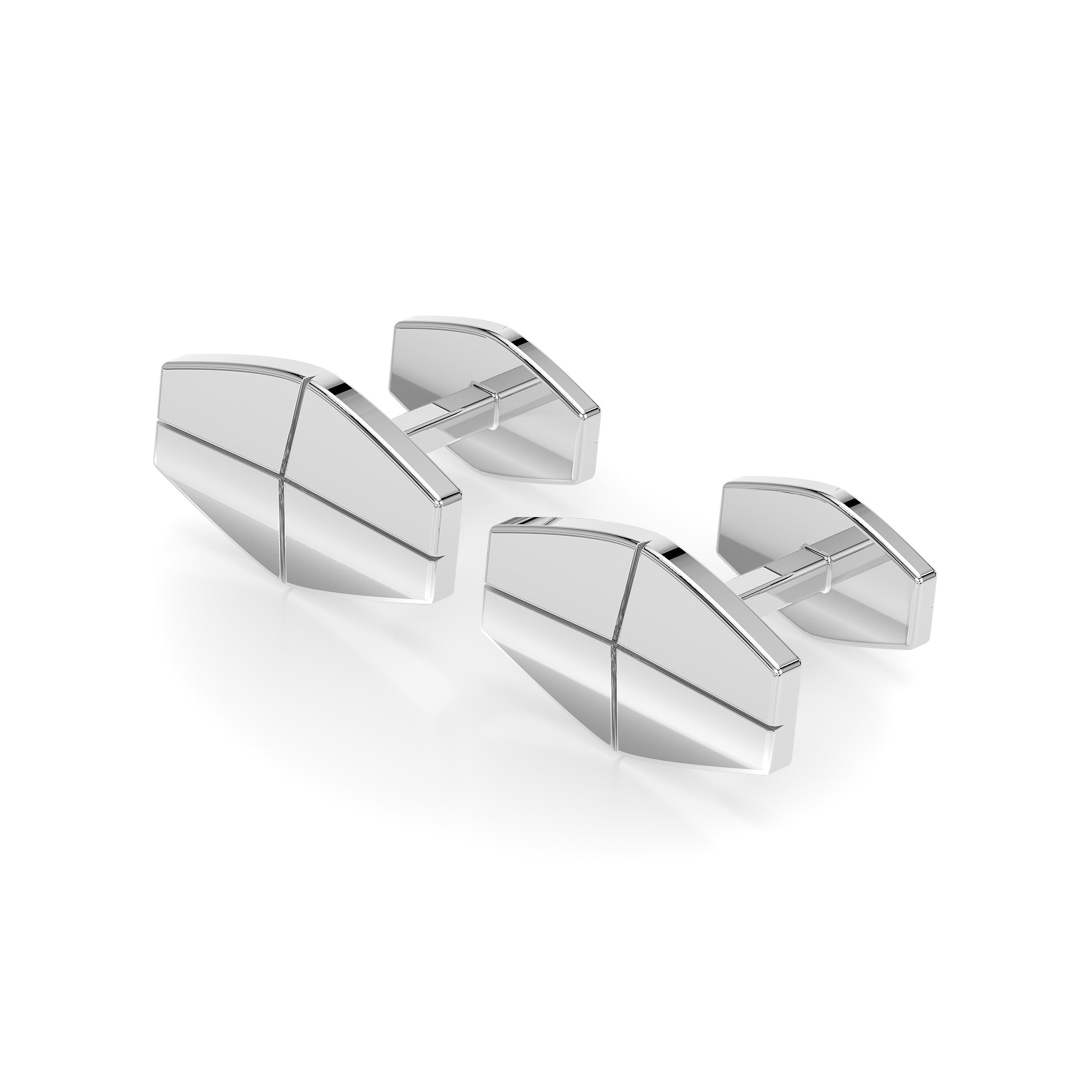 14 k Infinity cufflinks in white gold