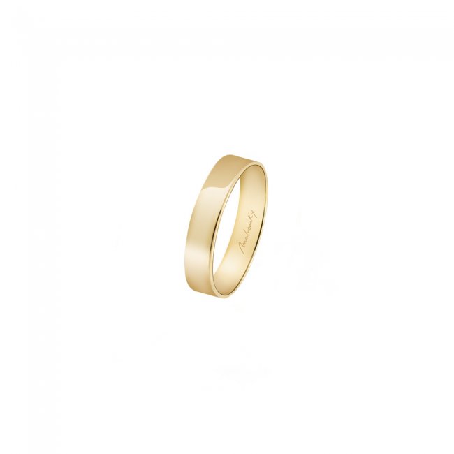 14 k yellow gold Classic Passion wide wedding ring
