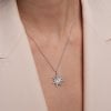 14 k white gold Luceafar diamonds pendant