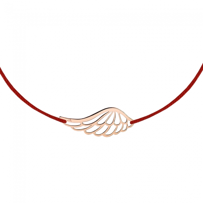 14 k rose gold Angel Wings on string bracelet