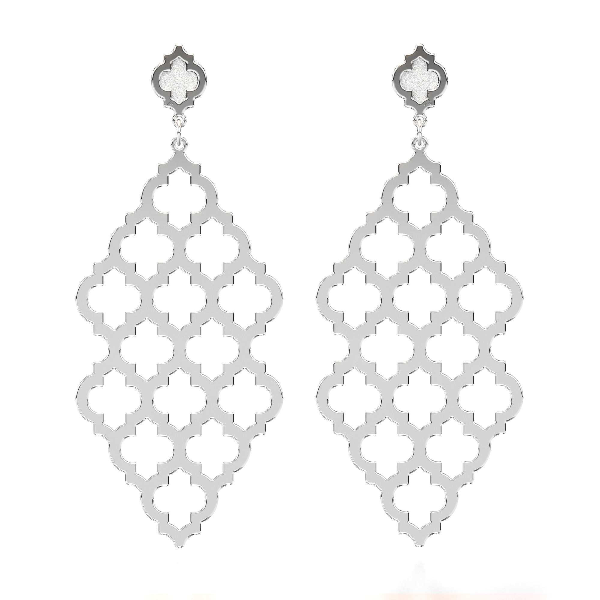 14 k white gold Yasmina L earrings