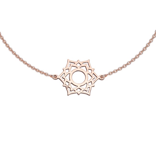 14 k rose gold Sahasrara Crown chakra on necklace bracelet