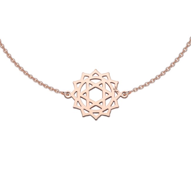 14 k rose gold Anahata Heart Chakra on necklace bracelet