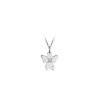 14 k white gold white diamond Angel on string pendant