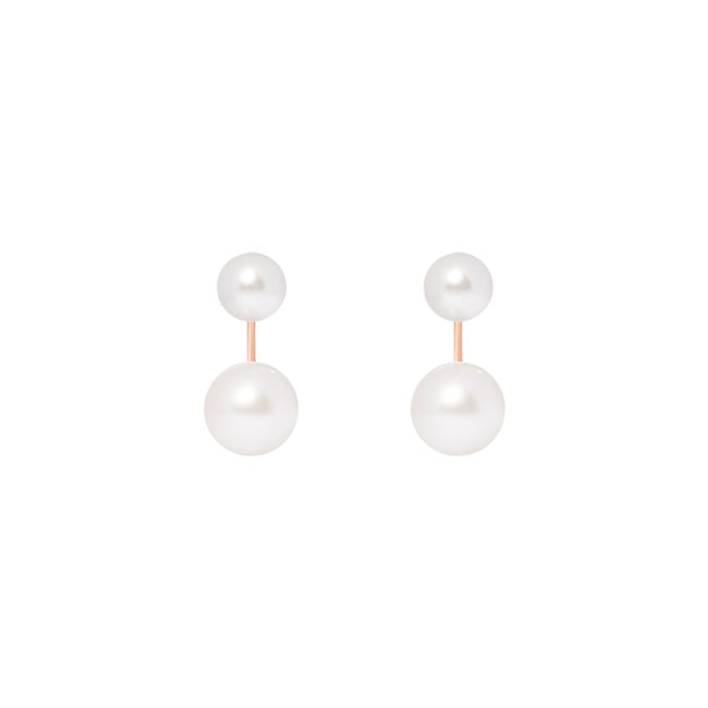 14 k rose gold 2 pearls earrings