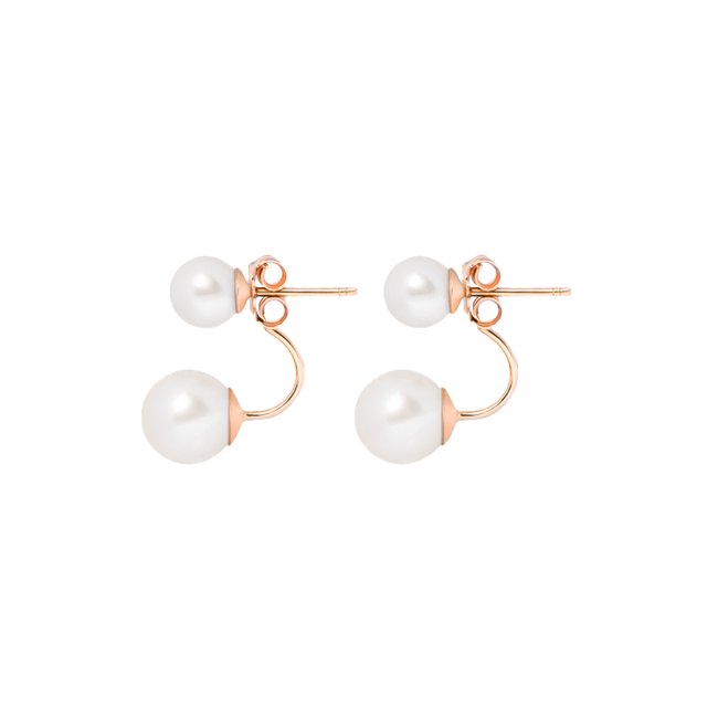 14 k rose gold 2 pearls earrings