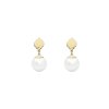 Cercei Pearls of Orient cu perle de 10 mm, din aur galben 14 KT