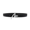 Monogram M belt, black leather