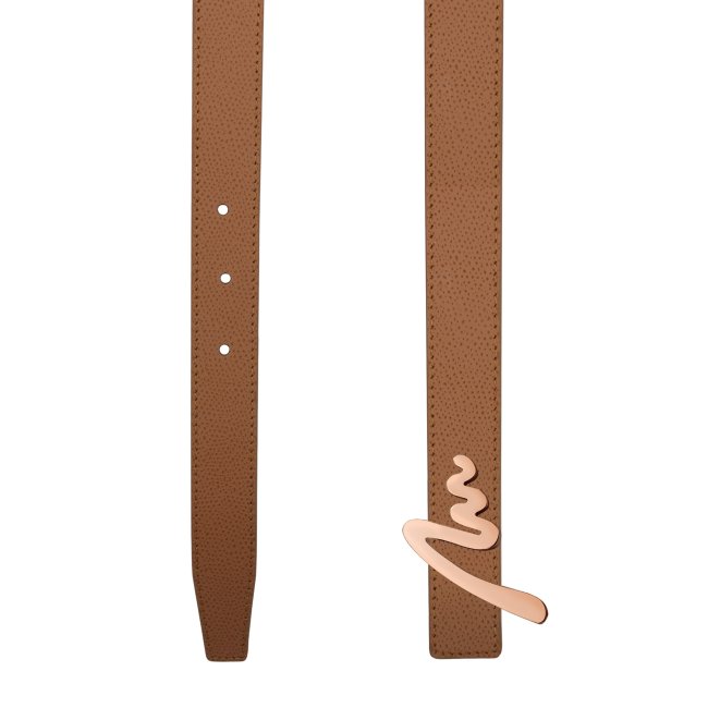 Monogram M belt, camel leather