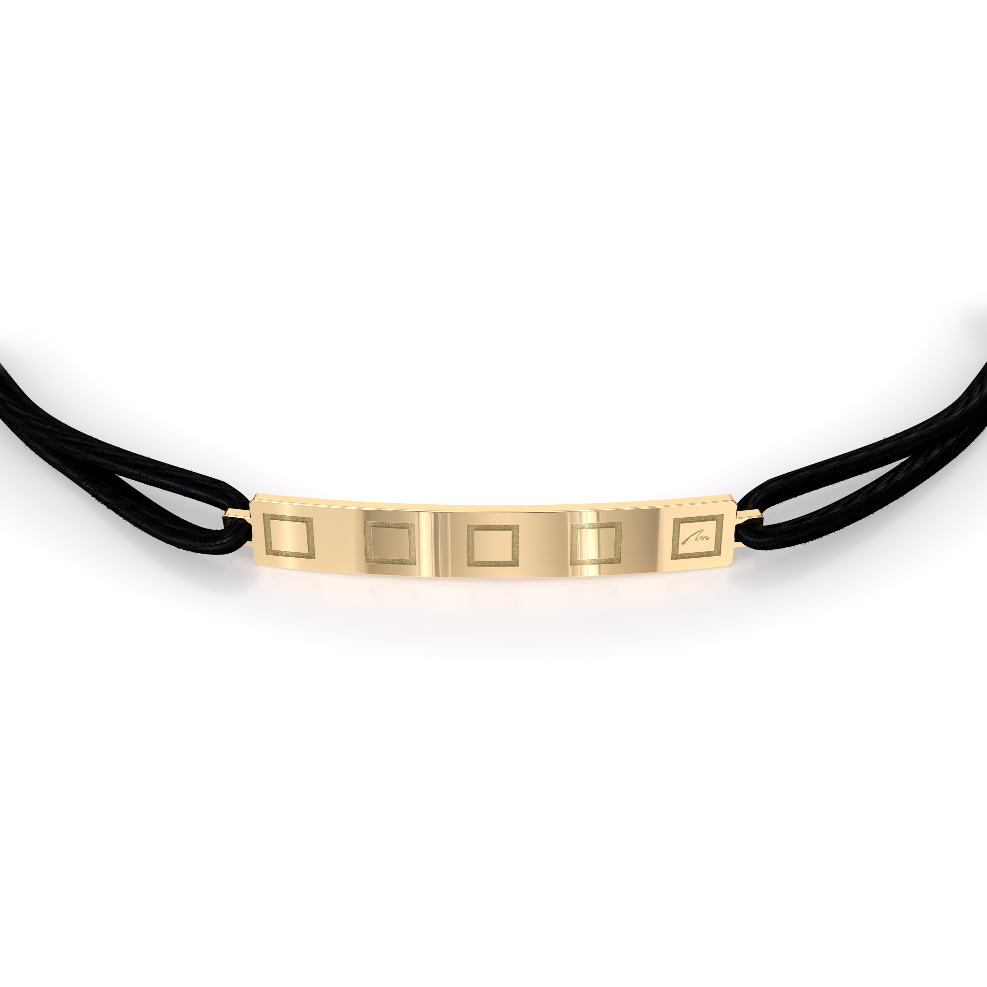 14 k yellow gold King pendant bracelet on string