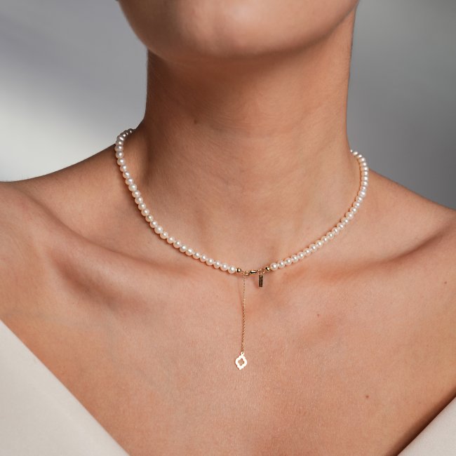 14 k white gold 40 cm 4/5 mm pearls Selma necklace