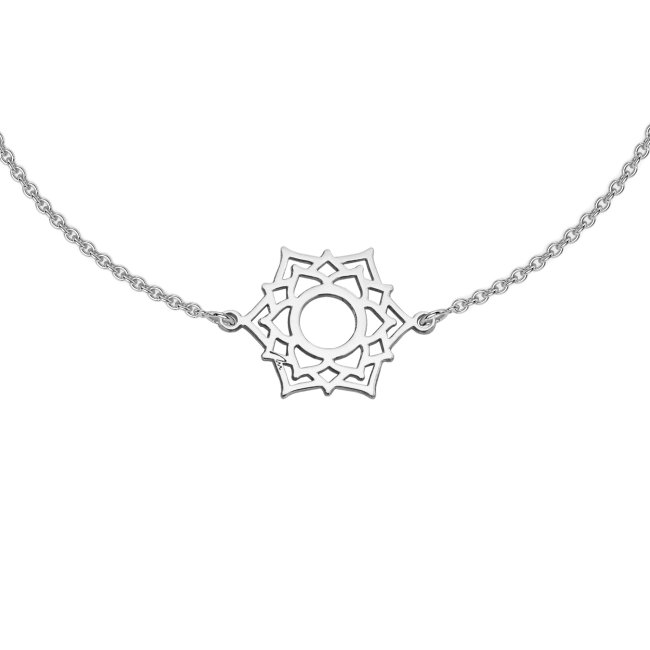 White gold Sahasrara Crown chakra on necklace bracelet