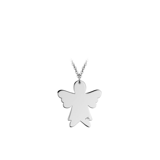 14 k white gold Classic Angel necklace