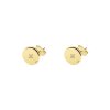 14 k yellow gold diamond 10 mm coin stem earrings