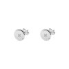 14 k white gold diamond 10 mm coin stem earrings