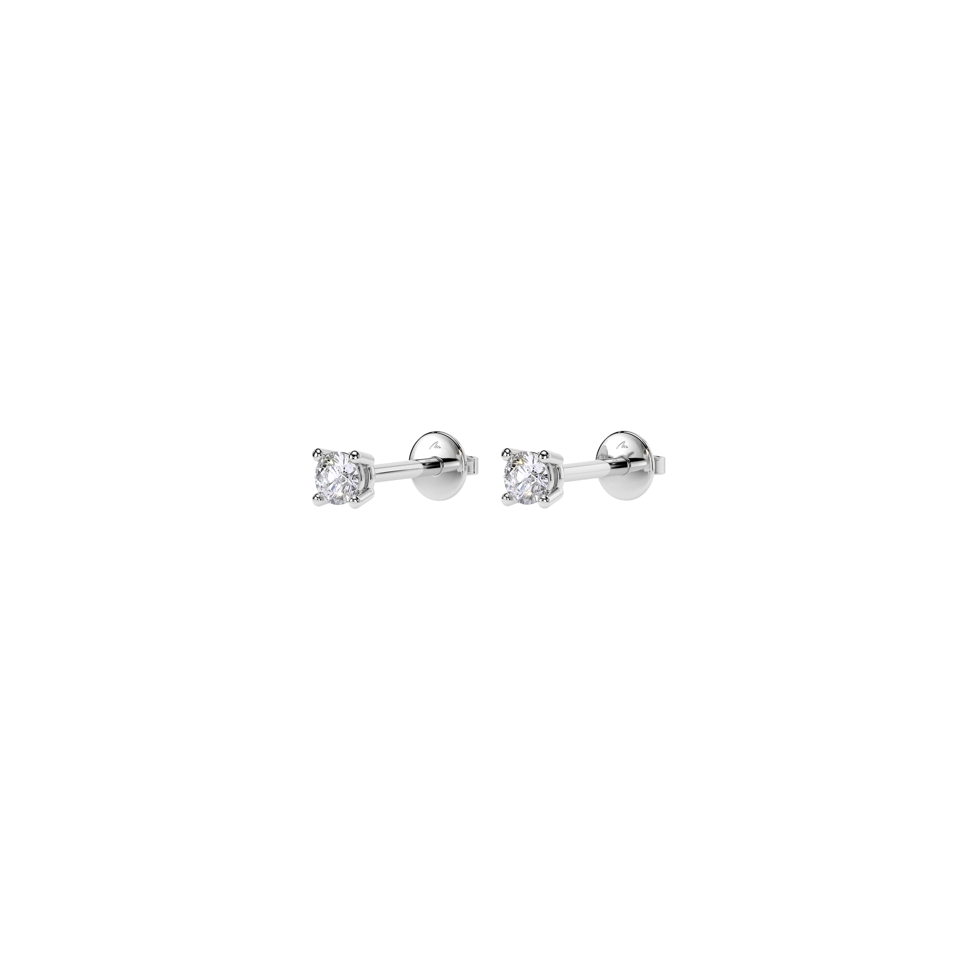 14 K white gold Studs earrings with 0.20  CT Lab Diamonds