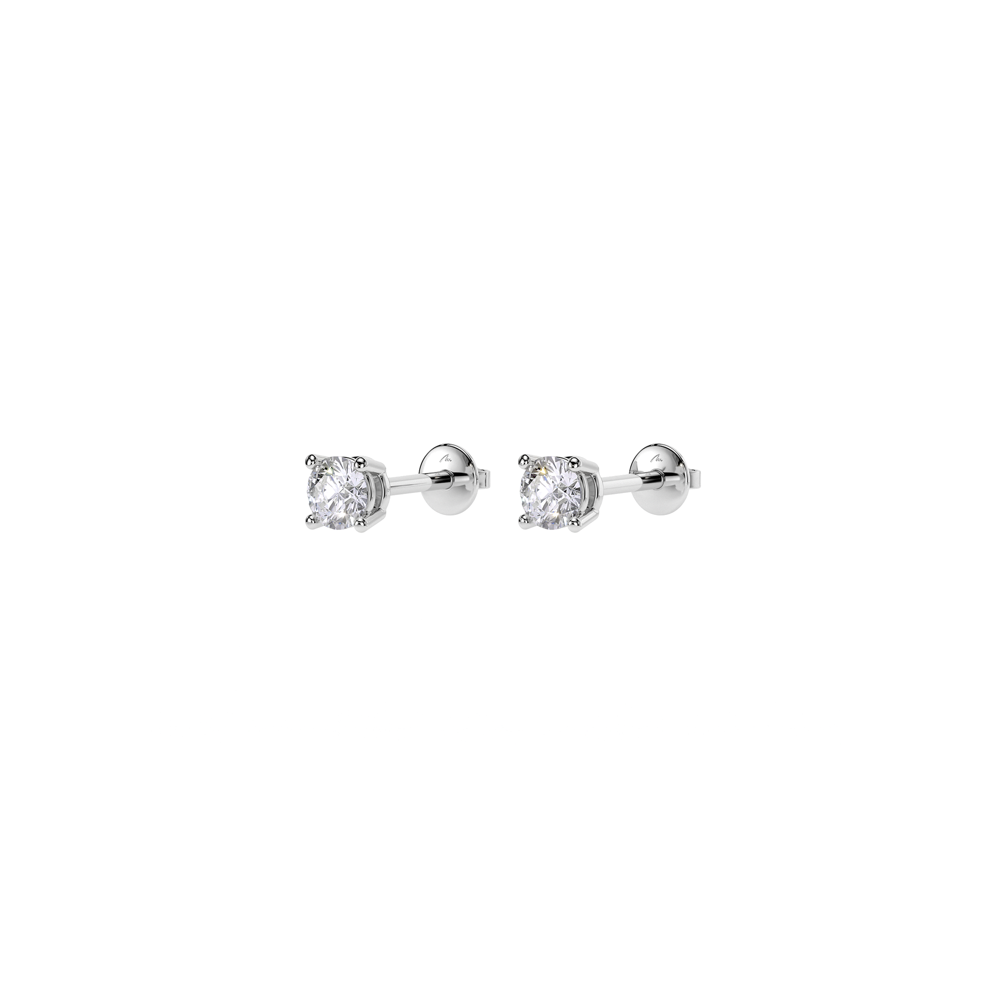14 k white gold Studs earrings with 0.62 CT Lab Diamonds