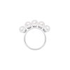 14 k white gold 5 cultured pearls ring