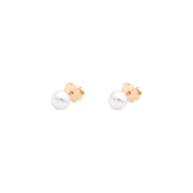 14 k rose gold pearls earrings
