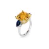 14 k white gold citrine and london blue topaz Panarea ring