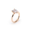 18 KT Rose Gold Classic Engagement Ring Pear Cut 2.00 CT