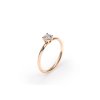 18 KT Rose Gold Iconic M Engagement Ring Round Cut 0.30 CT