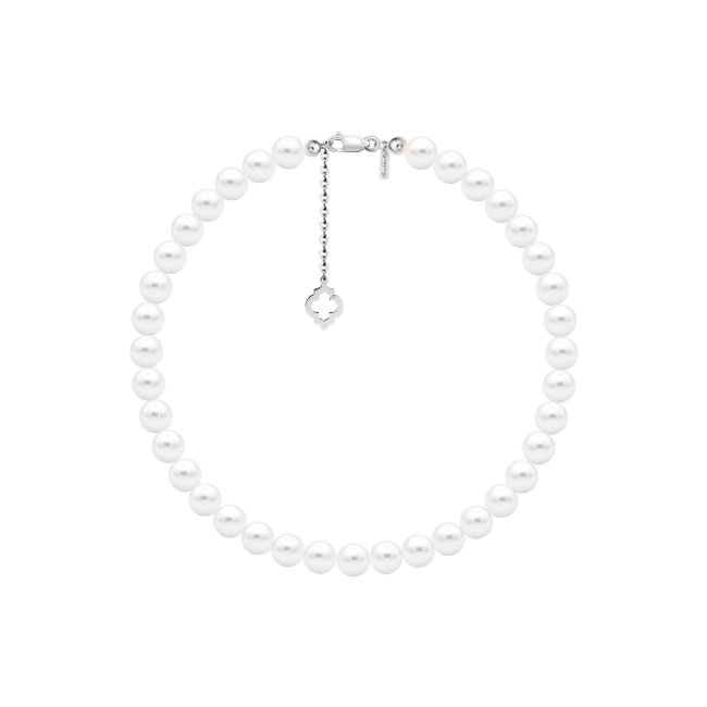 14 k white gold 4/5 mm Amina bracelet