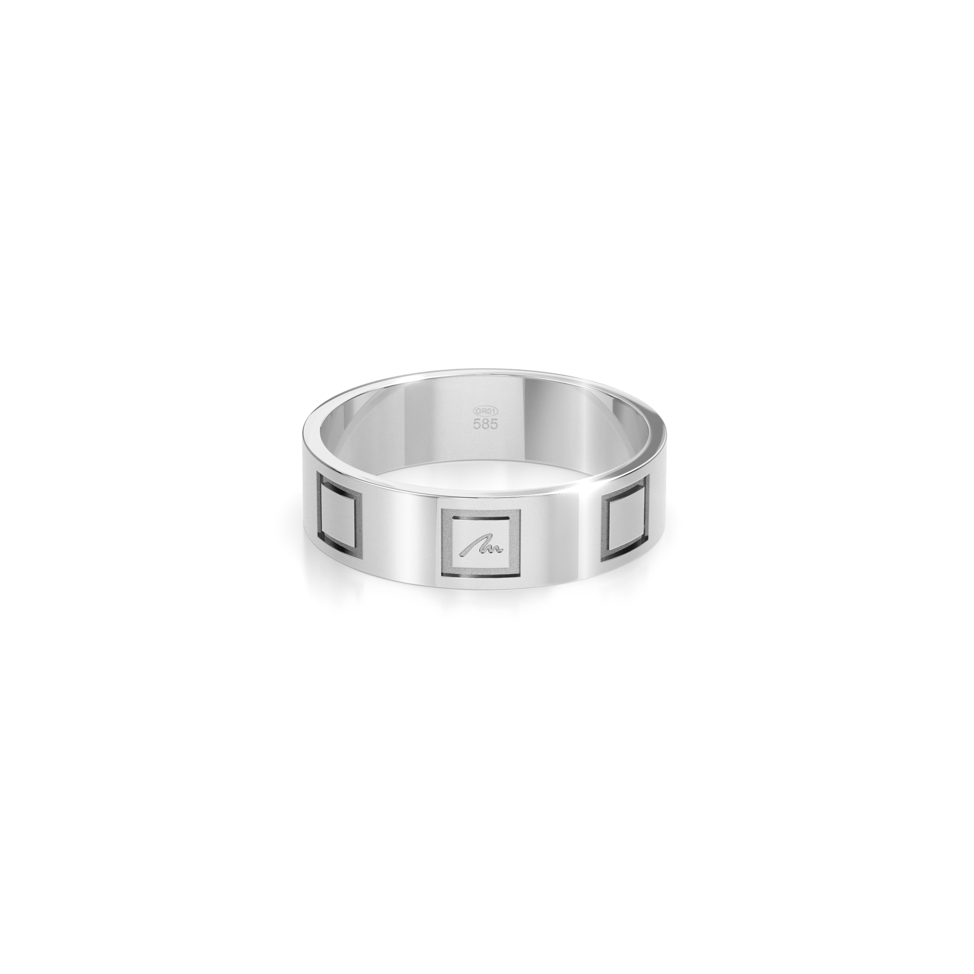 14 k white gold King Slim ring