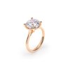 Inel de Logodna Classic Aur Roz 14 KT Round Cut LGD 4.00 CT