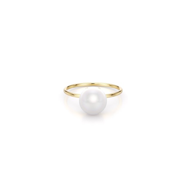 14 k yellow gold pearl ring