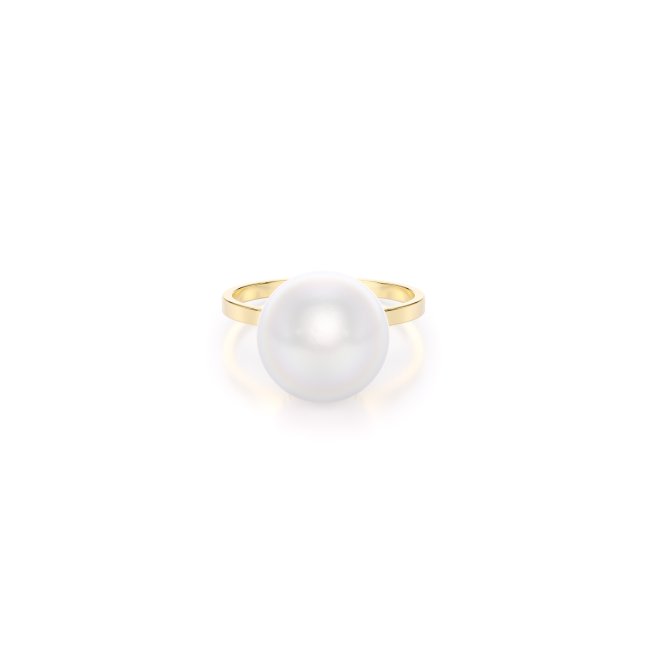 14 k yellow gold pearl ring