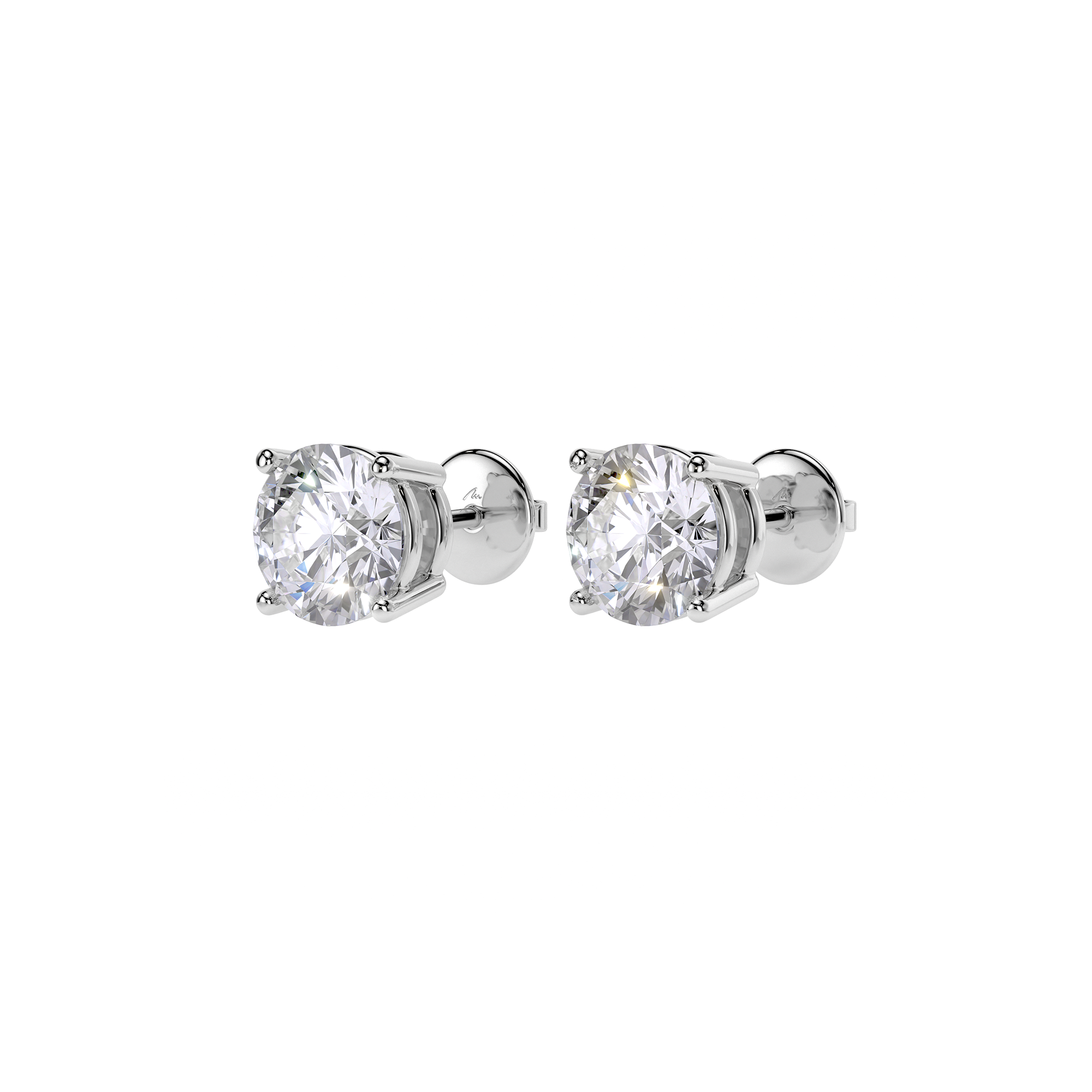 Cercei Studs, cu diamante albe de laborator 6.02 CT, din aur alb 18 KT