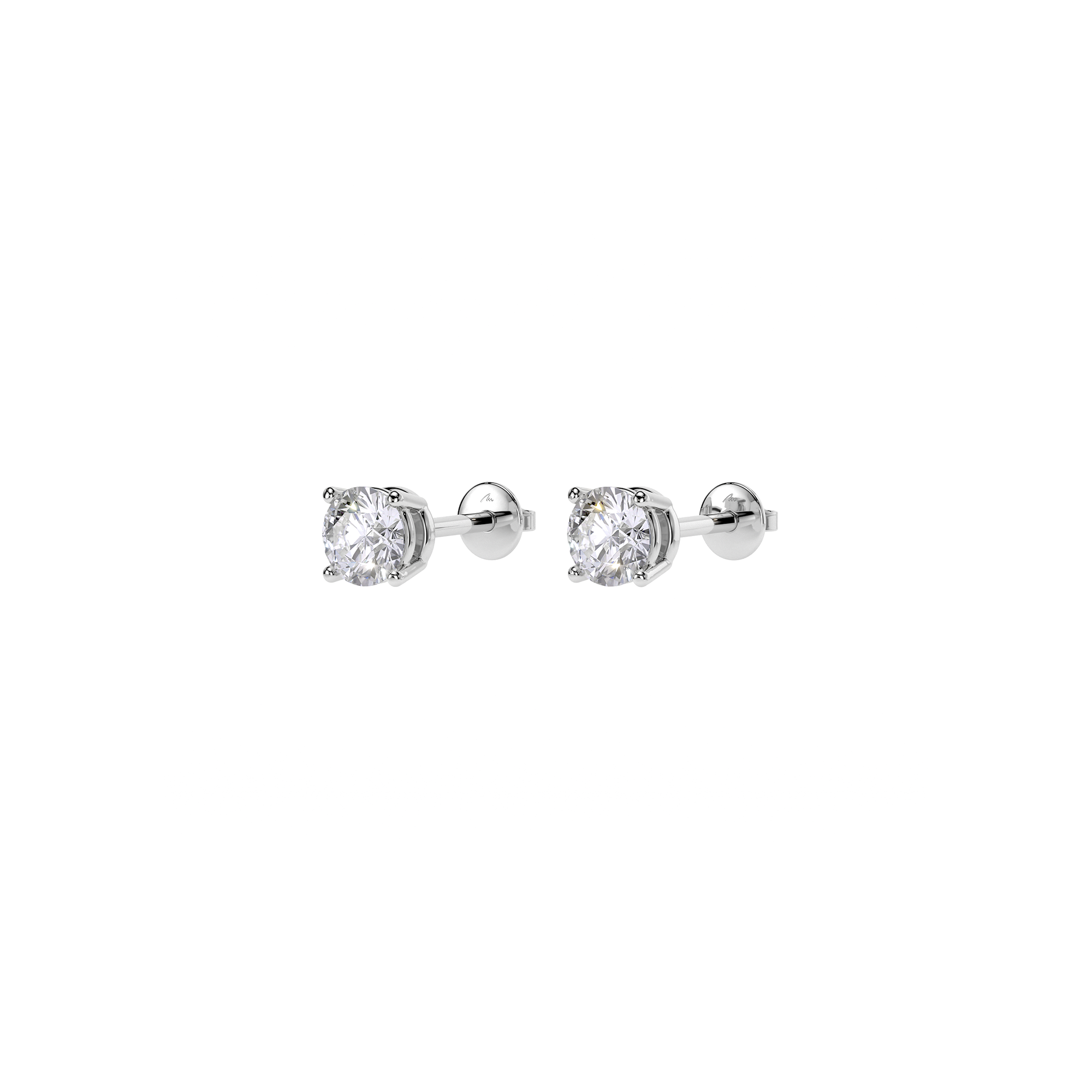 Cercei Studs, cu diamante de laborator de 1.00 CT, din aur alb 14 KT